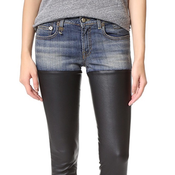 r13 leather chaps jeans
